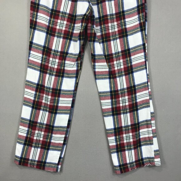 Old Navy Pants Womens Medium White Plaid Flannel Drawstring Lounge Pajama Pocket - Picture 5 of 12